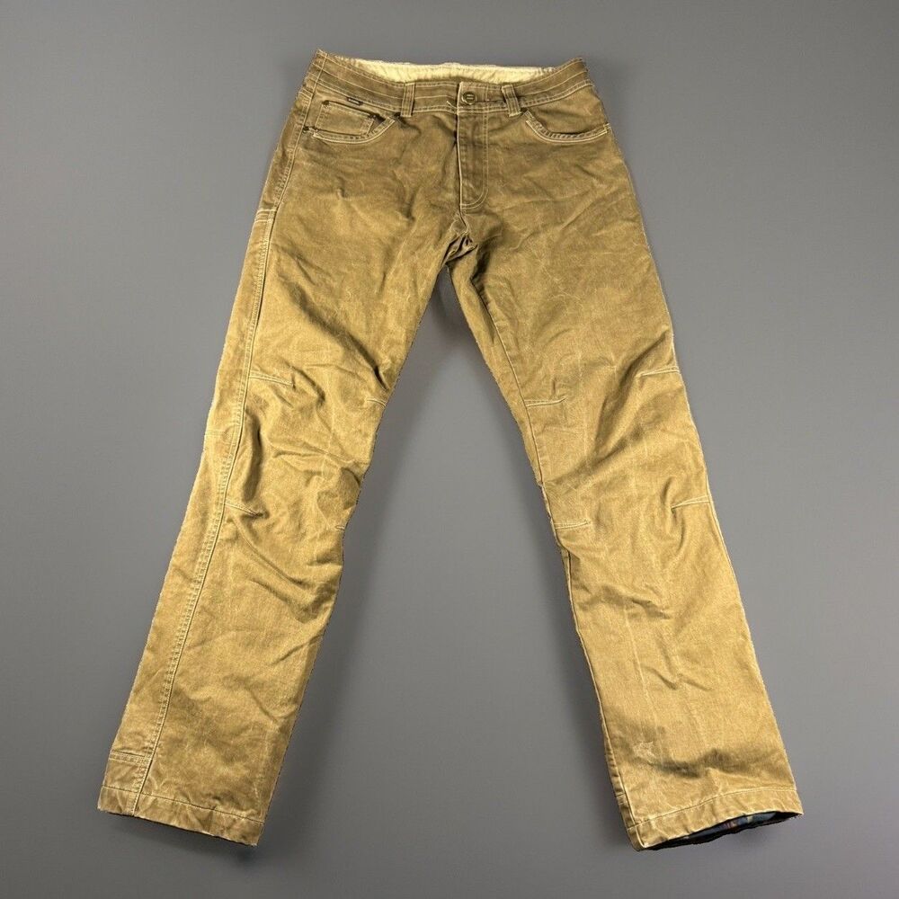 Kuhl Hot Rydr Men's Pants 34x36 Flannel Lined Canvas Outdoor Khaki Brown